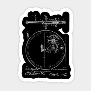 Unicycle Vintage Patent Hand Drawing Sticker